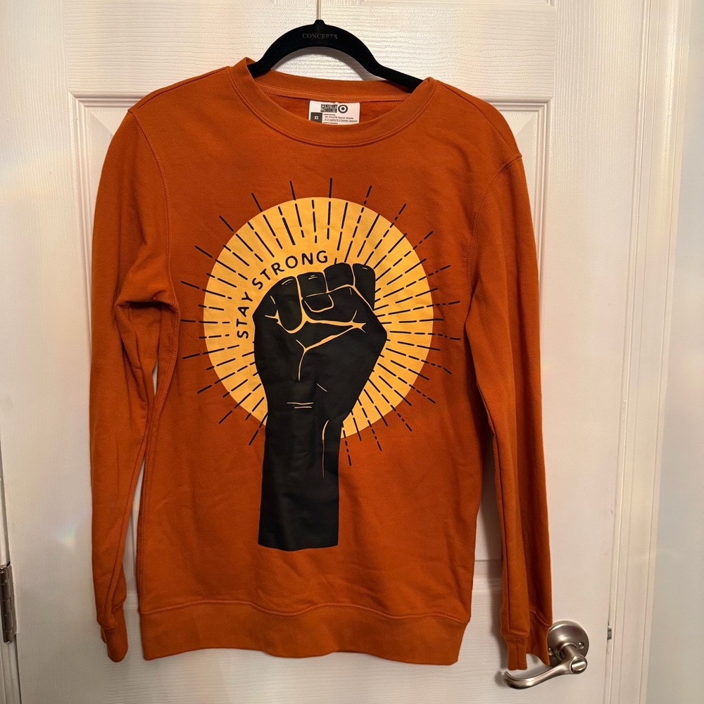 Black History Month Stay Strong Graphic Sweater - Orange